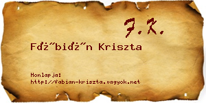 Fábián Kriszta névjegykártya