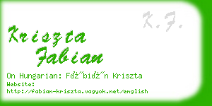 kriszta fabian business card